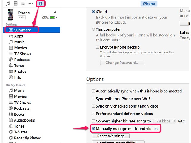 Gestion de musique Manuel exige toujours que vous utilisez iTunes.