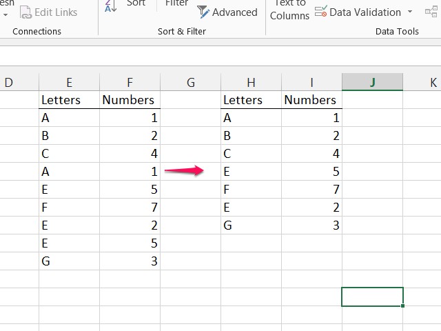 Excel extrait rangées avec des combinaisons uniques de données.
