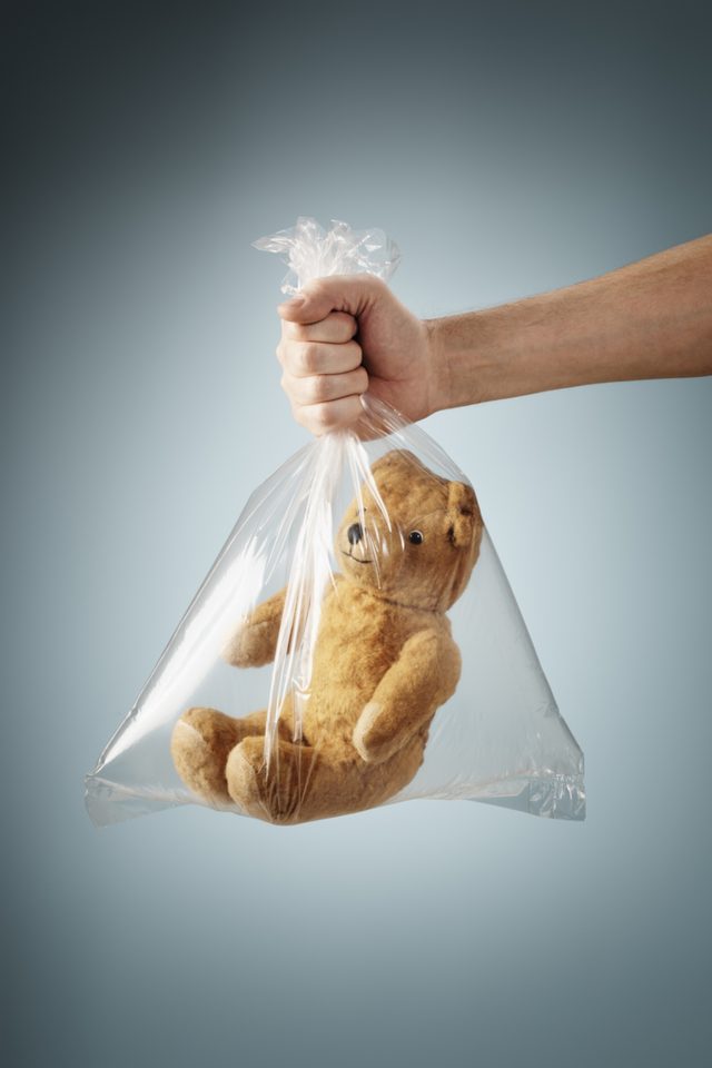 Sceller animaux en peluche dans un sac et placez-les dans le soleil.