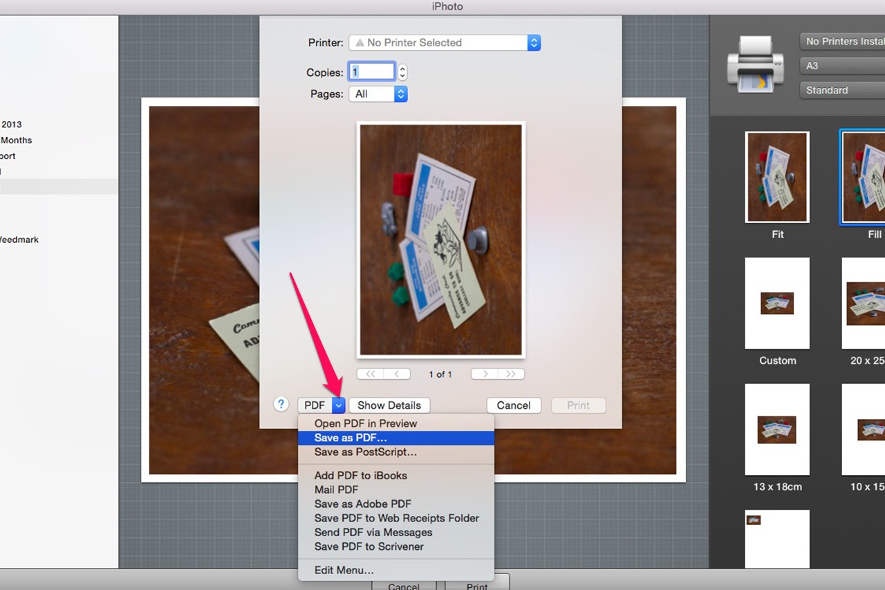 Enregistrer des photos que des documents PDF directement depuis iPhoto.