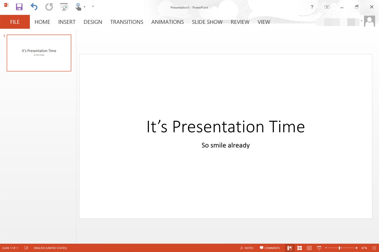 Une présentation PowerPoint vierge avec un fond blanc.