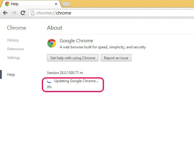 Chrome vous avertit si aucune mise à jour sont disponibles.