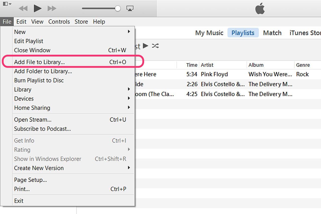 Importez le fichier WMA dans iTunes.