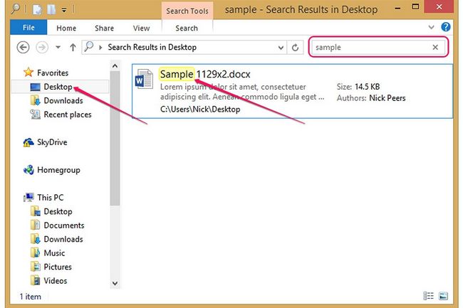 Windows recherche uniquement le dossier ou lecteur sélectionné.