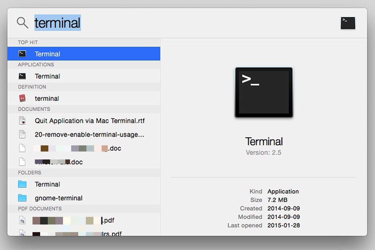 Ouvrez l'application Terminal.