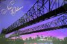 Une carte postale représentant le pont reliant les rives est et ouest de la Nouvelle-Orléans.