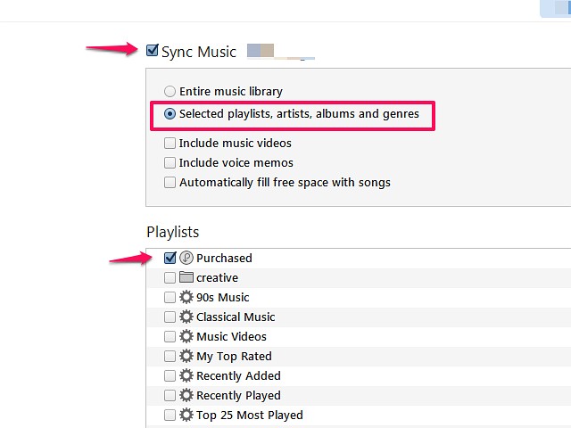 Vous pouvez't use this method to transfer individual songs.